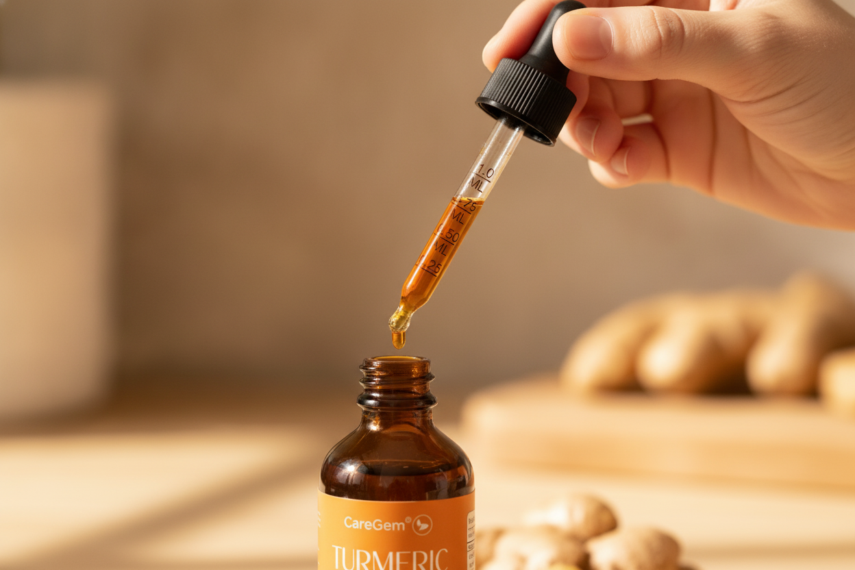 Turmeric Curcumin & Milk Thistle Liquid Drops for Liver Health Support | Herbal Blend with Dandelion, Chamomile, Black Pepper & Ginger | Orange Flavor | 2 fl oz