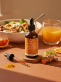 Turmeric Curcumin & Milk Thistle Liquid Drops for Liver Health Support | Herbal Blend with Dandelion, Chamomile, Black Pepper & Ginger | Orange Flavor | 2 fl oz